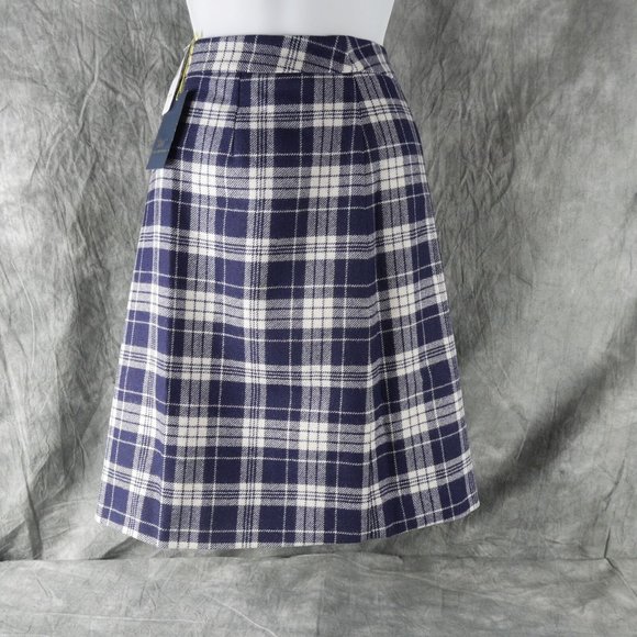 Brooks Brothers Dresses & Skirts - NWT BROOKS BROTHERS "346" NAVY/WHITE Lined WOOL BLEND TAILORED PLAID SKIRT ANB